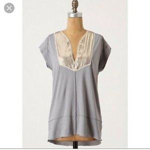Anthropologie sequin tunic top